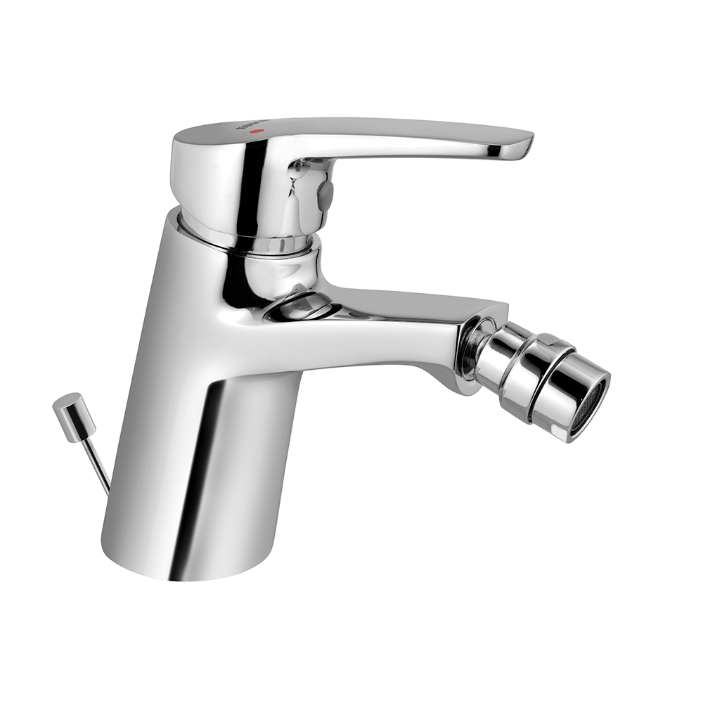 Single Lever 1-Hole Bidet Mixer with Popup Waste System