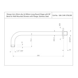 Shower Arm Long Round Shape